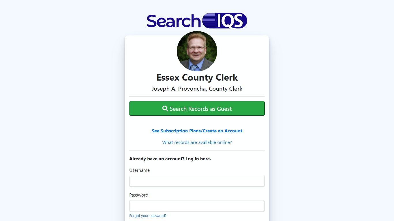 Essex County Clerk - SearchIQS